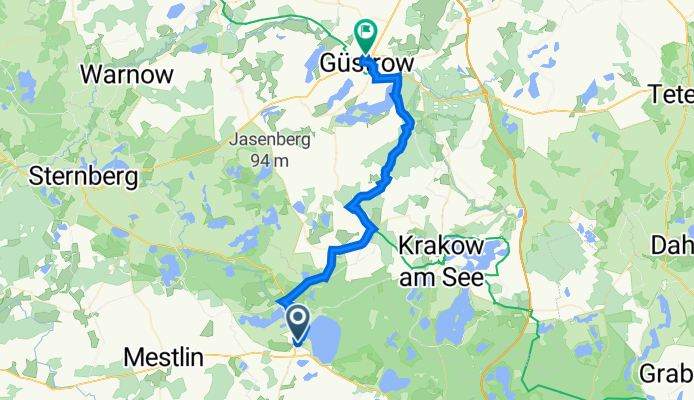 Müllerweg 8, Goldberg nach Neue Straße 1A, Güstrow