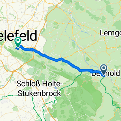Palaisstraße 21, Detmold nach Hanglehne 26, Bielefeld