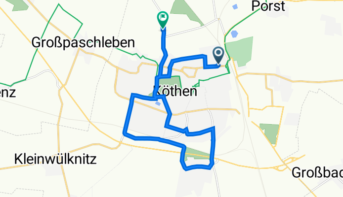 Leopoldstraße 54, Köthen (Anhalt) nach Maxdorfer Straße 47, Köthen (Anhalt)