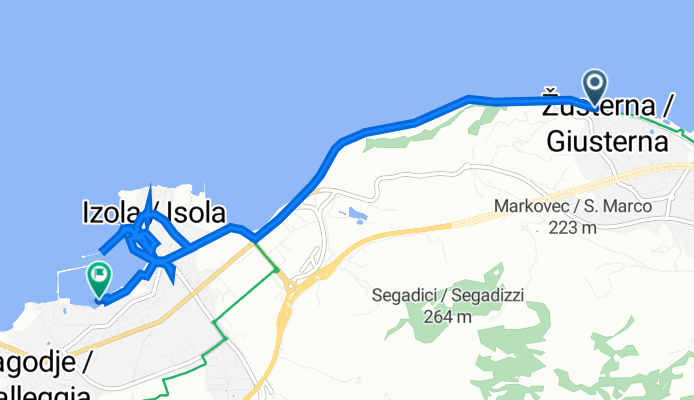 Strada dell'Istria 97 nach Dantejeva ulica 22