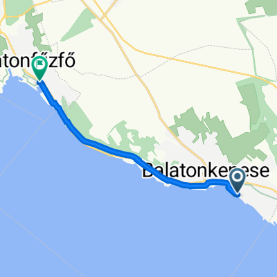 Parti sétány 40., Balatonkenese to Móló utca 1., Balatonfűzfő