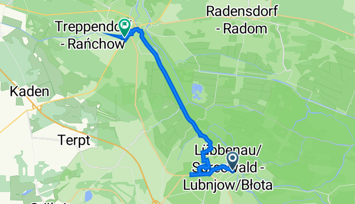 Dammstraße 77A, Lübbenau/Spreewald nach Weinbergstraße 1, Lübben (Spreewald)