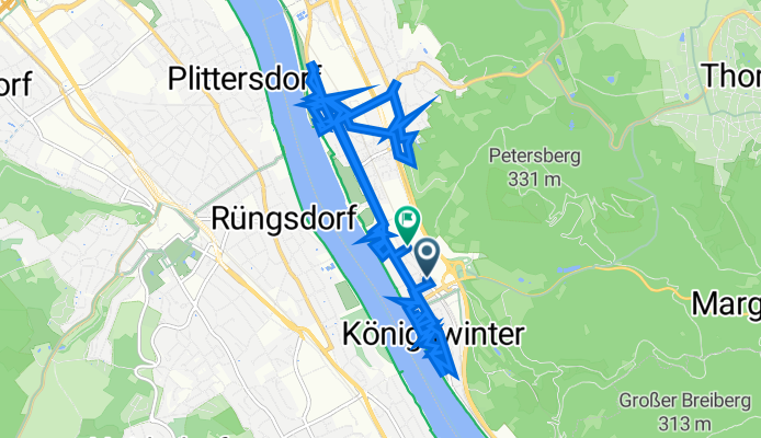Bahnhofsallee 25, Königswinter nach Paul-Lemmerz-Straße 15, Königswinter