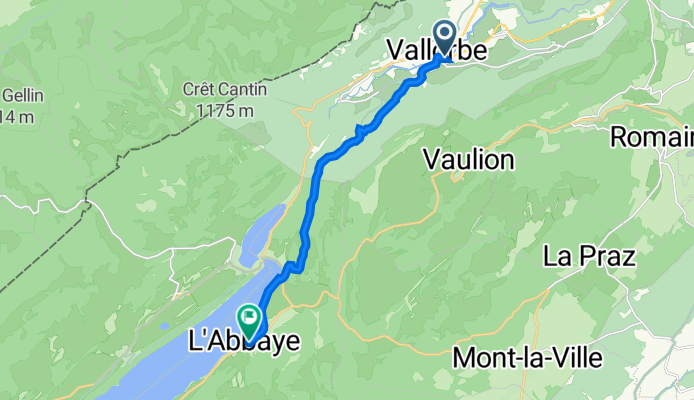 De Rue de Lausanne 35, Vallorbe à Rue du Moulin 2, L'Abbaye