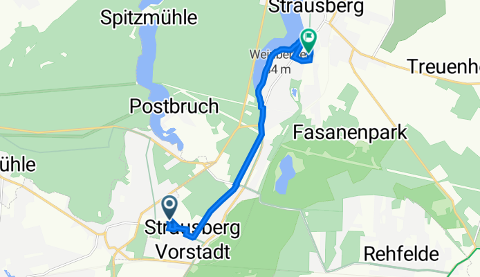 Landhausstraße-Gewerbepark 3, Petershagen nach Walkmühlenstraße 20, Strausberg