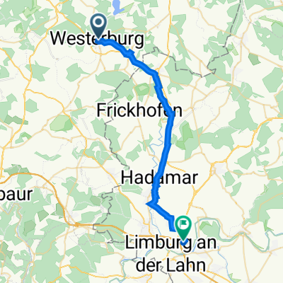 Auf dem Fels 4, Westerburg naar Limburger Straße 34, Limburg an der Lahn