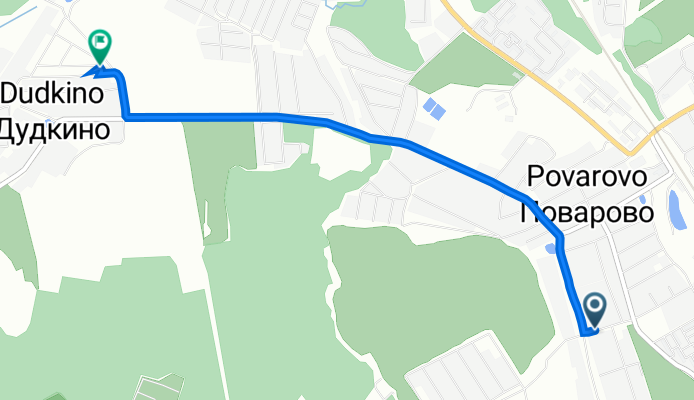 улица Дзержинского, 30, Солнечногорский район до Дудкино Кп улица, 156, Солнечногорский район