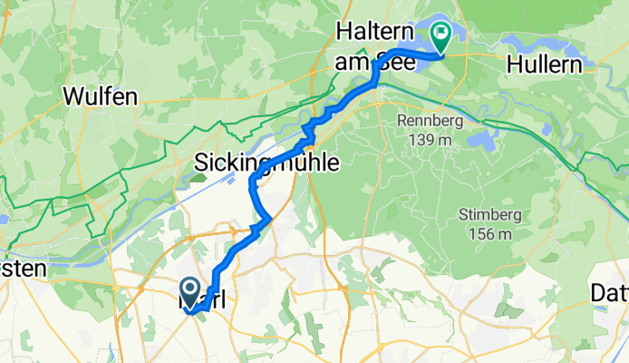 Blumenstraße 22, Marl nach Hullerner Straße 107, Haltern am See