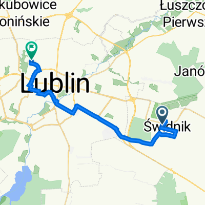 Klubowa 2, Świdnik do Koncertowa 4, Lublin