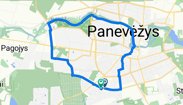 V. Alanto g. 21, Panevėžys to Baltijos g. 41, Panevėžys