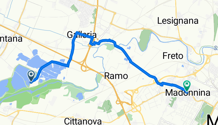 Campogalliano to Via Emilia Ovest 511, Modena