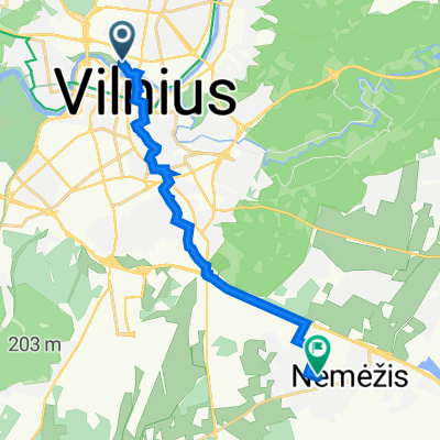 От Konstitucijos prospektas 16, Vilnius до Ąžuolyno gatvė 8, Nemėžis