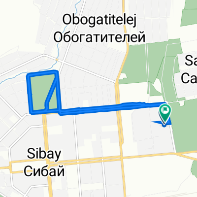 От улица Булякова 11, Сибай до улица Булякова 11, Сибай