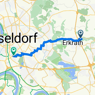 Mettmanner Straße 25, Erkrath nach Redinghovenstraße 15, Düsseldorf