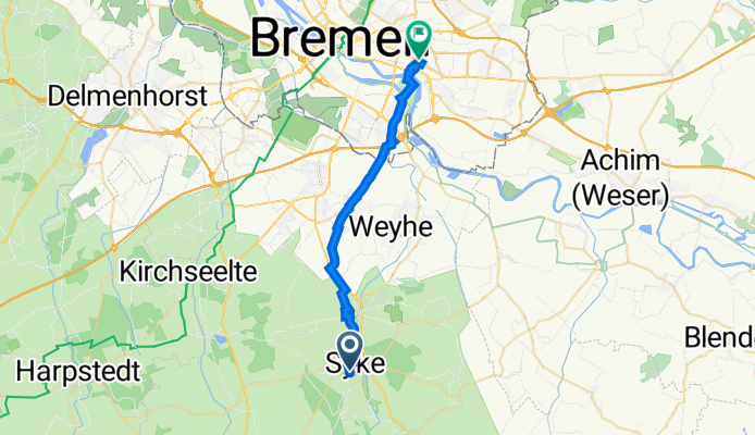 Hohe Straße 32, Syke nach Hastedter Heerstraße 250, Bremen