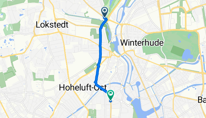 Borsteler Chaussee 11, Hamburg nach Rothenbaumchaussee 217, Hamburg