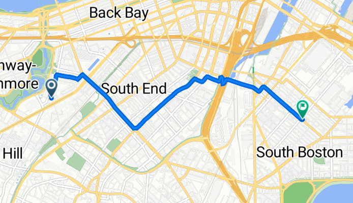 11–29 Forsyth St, Boston to 368 W Broadway, Boston