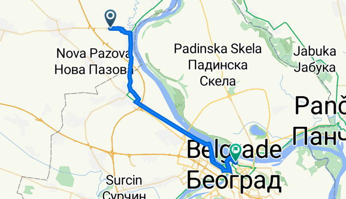 127, Stara Pazova to Skenderbegova 11, Belgrade