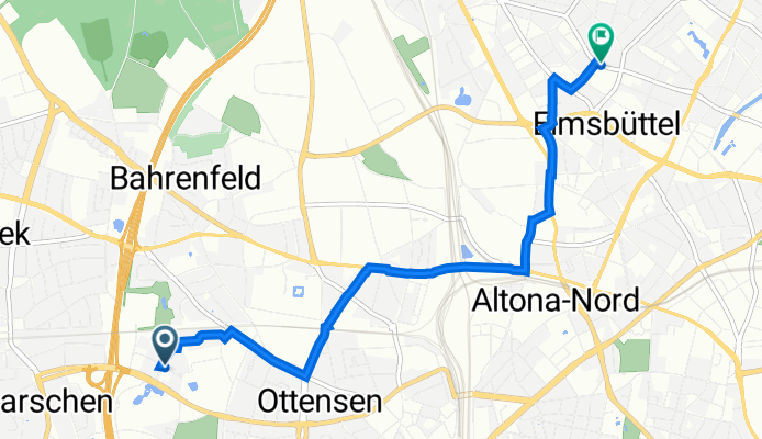 Jürgen-Töpfer-Straße 26, Hamburg nach Osterstraße 141A, Hamburg