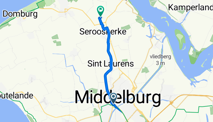 Pottenbakkerssingel, Middelburg nach Kleine Putweg 2, Serooskerke