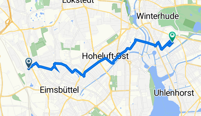 Försterweg 9, Hamburg nach Heidberg 42, Hamburg