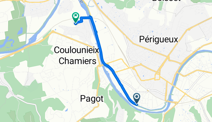 40 Chemin de Halage, Périgueux à 7 Rue Gustave Eiffel, Coulounieix-Chamiers