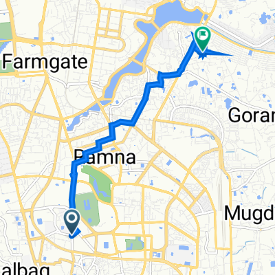 Shahid Minar Road, Dhaka to QC7F+35M, Dhaka