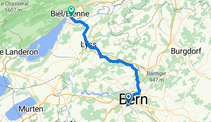 Monbijoustrasse 70, Bern nach Silbergasse 32, Biel