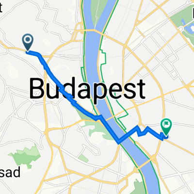 Szilágyi Erzsébet fasor 12., Budapest to Kisfaludy utca 36., Budapest
