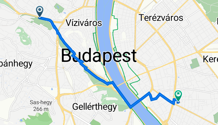 Szilágyi Erzsébet fasor 12., Budapest to Kisfaludy utca 36., Budapest