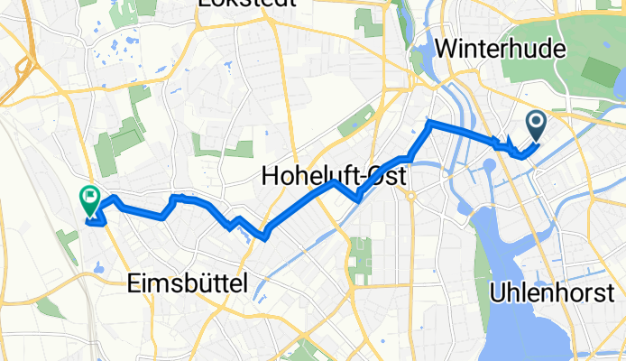 Heidberg 28, Hamburg nach Försterweg 13, Hamburg