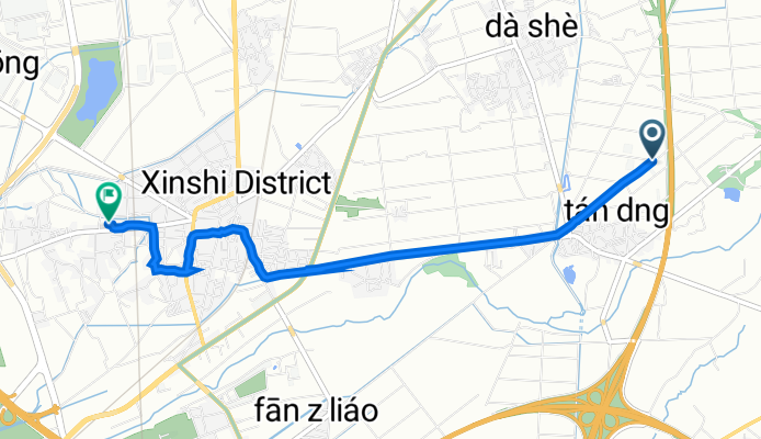 Xinshi District to No. 20 Fu-an 1st Street, Xinshi District
