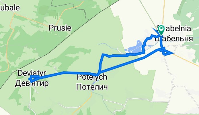 Поворот на Шабельня to Поворот на Шабельня