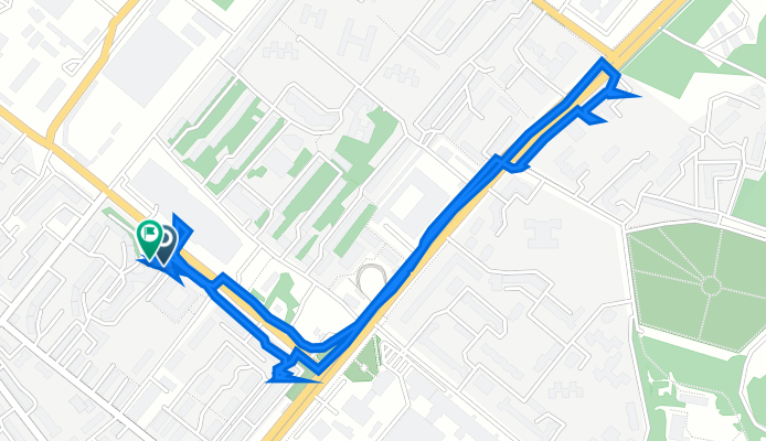 От улица Минигали Губайдуллина 11, Уфа до улица Минигали Губайдуллина 11, Уфа