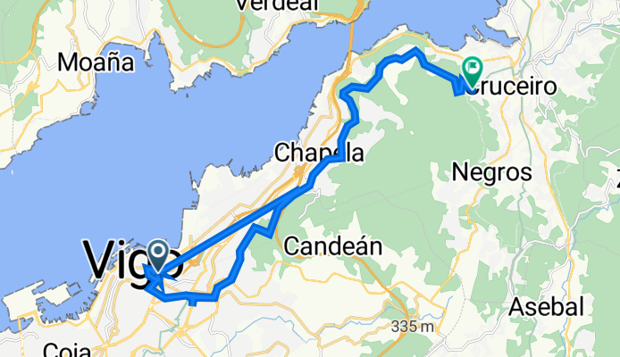 Rúa do Uruguai, 21, Vigo to Estrada do Cruceiro, 77, Redondela