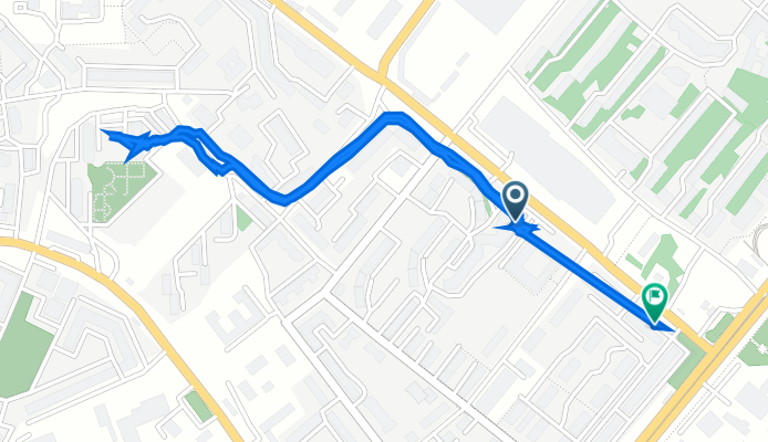 От улица Минигали Губайдуллина 11, Уфа до улица Минигали Губайдуллина 3, Уфа