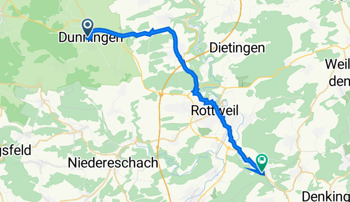 Hauptstraße 25, Dunningen nach Rottweil