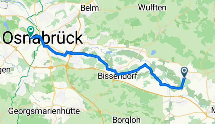 Am Wulberg 2, Melle nach Am Kirchenkamp 3, Osnabrück