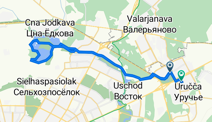 От Шафарнянская, Минск до улица Руссиянова 12, Минск