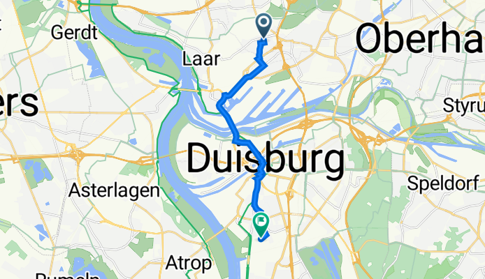 Herwarthstraße 64, Duisburg to Grunewaldstraße 52–80, Duisburg
