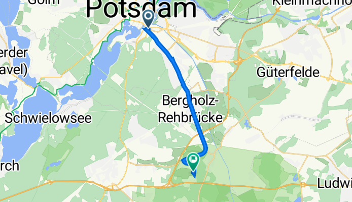 Friedrich-Engels-Straße 102, Potsdam nach Saarmund, Nuthetal