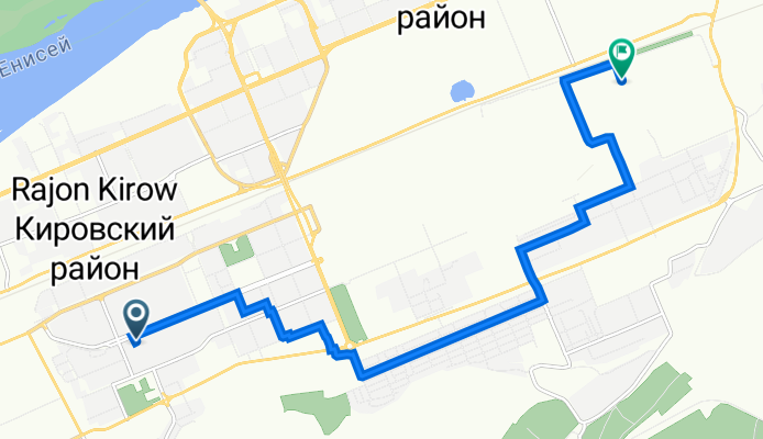 От улица Щорса 65, Красноярск до Томская улица 4 ст33, Красноярск