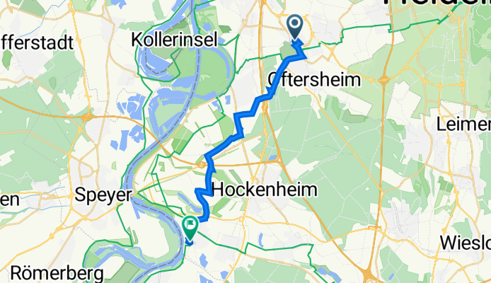Luisenstraße 33, Schwetzingen nach Rheinhäuser Straße 82, Altlußheim