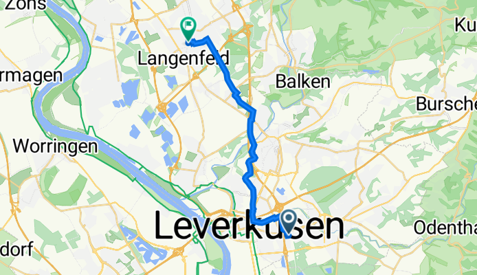 Halligstraße 4, Leverkusen nach Hauptstraße 116, Langenfeld (Rheinland)
