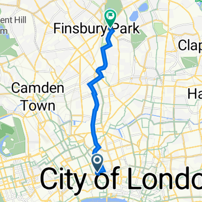 8B Leather Lane, London to 14 Finsbury Park Road, London