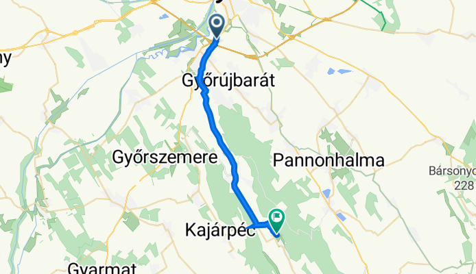 Királyszék utca 29, Győr to Öreg utca 112, Sokorópátka