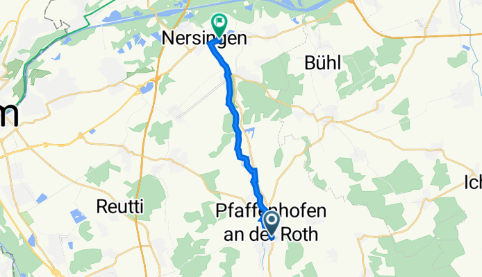 Hauptstraße 6, Pfaffenhofen an der Roth nach Bgm-Fetzer-Straße 15, Nersingen