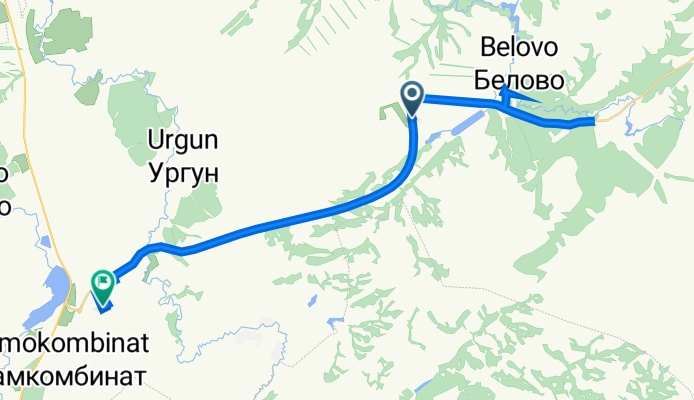 От Неизвестная дорога, Белово до улица 4-й Mикрорайон 9, Линево