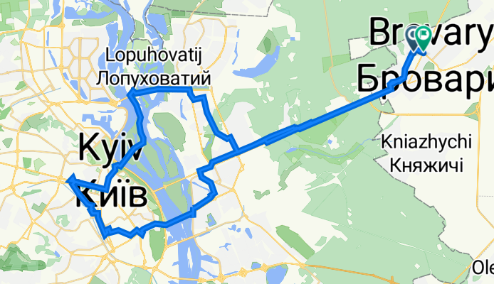 вулиця Василя Симоненка, Бровари to вулиця Київська 292, Бровари