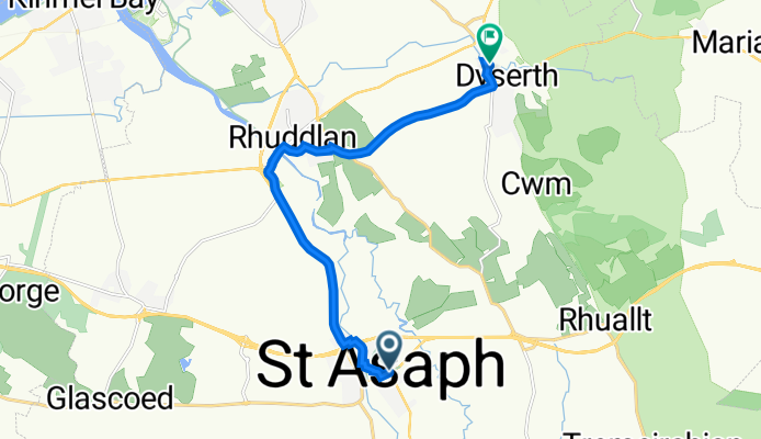 Saint Asaph to Red Lion Hotel, Dyserth